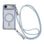 Rhinestone Clear Acrylic Electroplated Magnetic Phone Case with Right-Side Crossbody Lanyard, For iPhone 17 Pro Max, For iPhone 17 Pro, For iPhone 17, For iPhone Air, For iPhone 16 Pro Max, For iPhone 16 Pro, For iPhone 16 Plus, For iPhone 16          ...