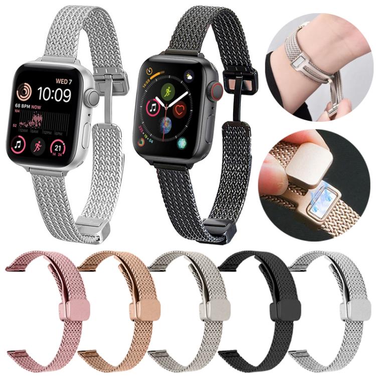 xDfind Wheat Ear Magnetic Buckle Stainless Steel Watch Band, For Apple Watch 42 / 44 / 45 / 46 / 49mm, For Apple Watch 38 / 40 / 41 / S10 42mm