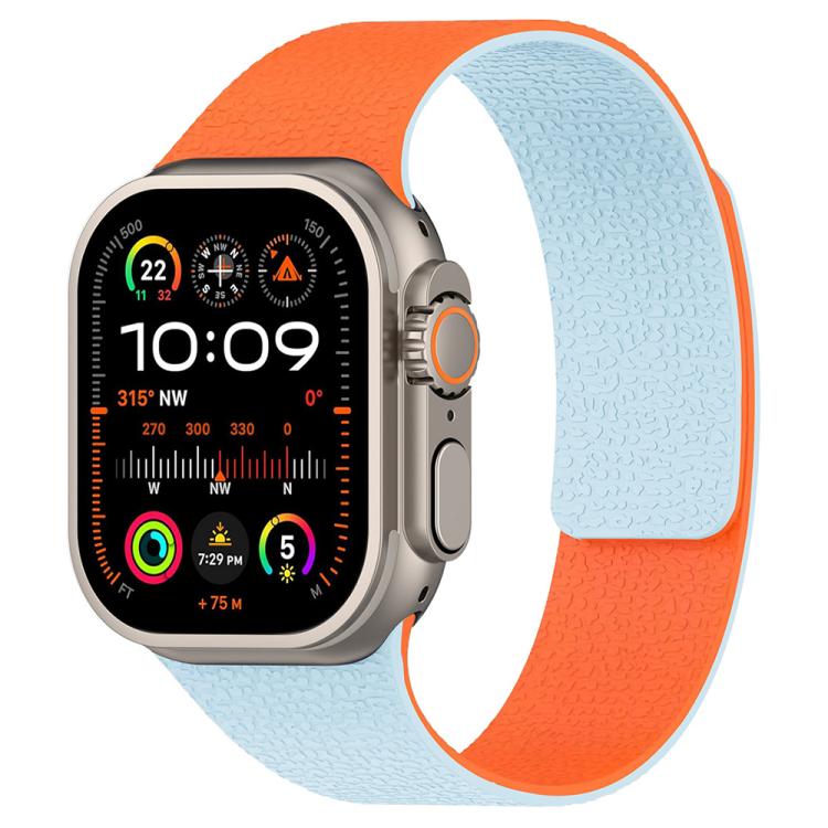 xDfind Color-blocking Litchi Texture Magnetic Silicone Watch Band, For Apple Watch 42 / 44 / 45 / 46 / 49mm, For Apple Watch 38 / 40 / 41 / S11 42mm