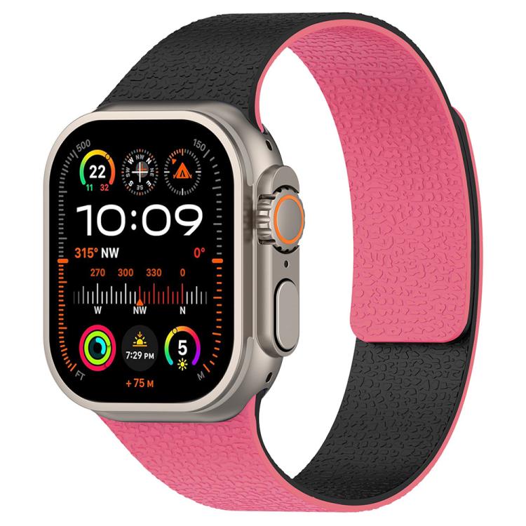 xDfind Color-blocking Litchi Texture Magnetic Silicone Watch Band, For Apple Watch 42 / 44 / 45 / 46 / 49mm, For Apple Watch 38 / 40 / 41 / S11 42mm