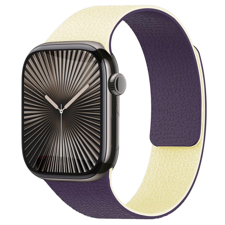 xDfind Color-blocking Litchi Texture Magnetic Silicone Watch Band, For Apple Watch 42 / 44 / 45 / 46 / 49mm, For Apple Watch 38 / 40 / 41 / S11 42mm