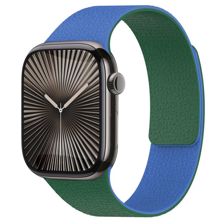 xDfind Color-blocking Litchi Texture Magnetic Silicone Watch Band, For Apple Watch 42 / 44 / 45 / 46 / 49mm, For Apple Watch 38 / 40 / 41 / S11 42mm