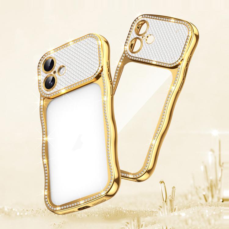 Wave Twisting Star Diamond Shockproof Electroplate TPU Phone Case, For iPhone 17 Pro Max, For iPhone 17 Pro, For iPhone 17, For iPhone 16 Pro Max, For iPhone 16 Pro, For iPhone 16