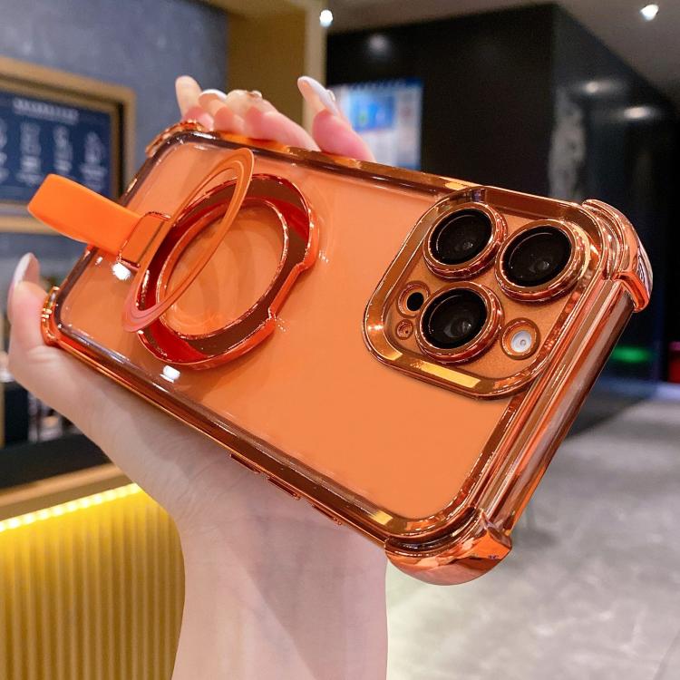 Crystal Shield Ring Holde TPU + Acrylic Magnetic Phone Case, For iPhone 16 Plus, For iPhone 16, For iPhone 15 Pro Max, For iPhone 15 Pro, For iPhone 15 Plus, For iPhone 15