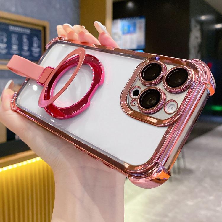 Crystal Shield Ring Holde TPU + Acrylic Magnetic Phone Case, For iPhone 16 Plus, For iPhone 16, For iPhone 15 Pro Max, For iPhone 15 Pro, For iPhone 15 Plus, For iPhone 15