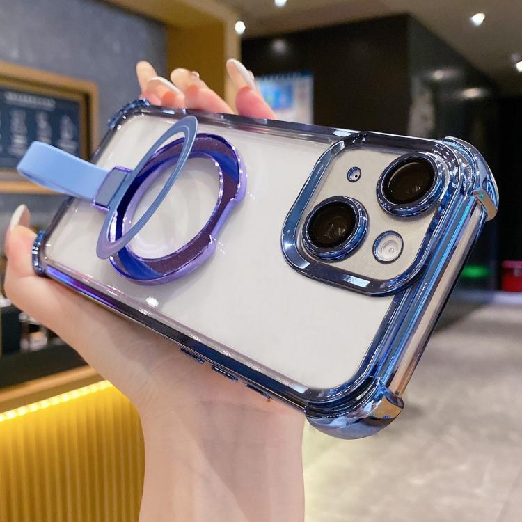 Crystal Shield Ring Holde TPU + Acrylic Magnetic Phone Case, For iPhone 16 Plus, For iPhone 16, For iPhone 15 Pro Max, For iPhone 15 Pro, For iPhone 15 Plus, For iPhone 15