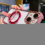 Crystal Shield Ring Holde TPU + Acrylic Magnetic Phone Case, For iPhone 13