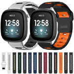 xDfind Flat-head Dual-color Silicone Watch Band, For Fitbit Versa 4 / 3 / Sense2 / 1, For Fitbit Versa 2/Versa/Versa Lite/Blaze