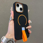 Skin-feel Magnetic TPU Phone Case with Silicone Strap, For iPhone 14 Pro Max, For iPhone 13 Pro Max, For iPhone 13 Pro, For iPhone 13, For iPhone 12 / 12 Pro, For iPhone 12 Pro Max, For iPhone 11 Pro Max, For iPhone 11, For iPhone 11 Pro