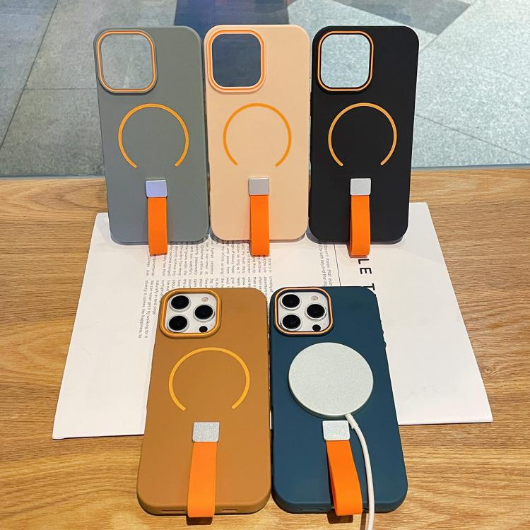 Skin-feel Magnetic TPU Phone Case with Silicone Strap, For iPhone 14 Pro Max, For iPhone 13 Pro Max, For iPhone 13 Pro, For iPhone 13, For iPhone 12 / 12 Pro, For iPhone 12 Pro Max, For iPhone 11 Pro Max, For iPhone 11, For iPhone 11 Pro