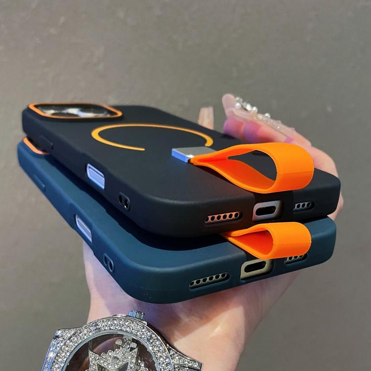 Skin-feel Magnetic TPU Phone Case with Silicone Strap, For iPhone 14 Pro Max, For iPhone 13 Pro Max, For iPhone 13 Pro, For iPhone 13, For iPhone 12 / 12 Pro, For iPhone 12 Pro Max, For iPhone 11 Pro Max, For iPhone 11, For iPhone 11 Pro