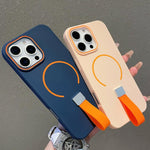 Skin-feel Magnetic TPU Phone Case with Silicone Strap, For iPhone 14 Pro Max, For iPhone 13 Pro Max, For iPhone 13 Pro, For iPhone 13, For iPhone 12 / 12 Pro, For iPhone 12 Pro Max, For iPhone 11 Pro Max, For iPhone 11, For iPhone 11 Pro