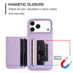 Litchi Pattern Magnetic Card Bag Holder Phone Case, For iPhone 18 Pro / 17 Pro, For iPhone 18 Pro Max / 17 Pro Max