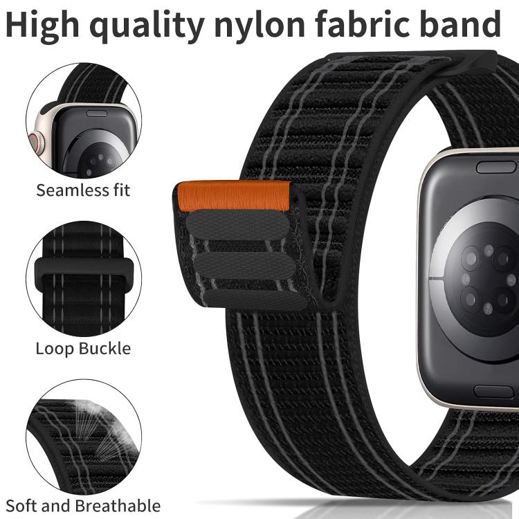 xDfind Nylon Loop Woven Hook and Loop Fastener Watch Band, For Apple Watch 42 / 44 / 45 / 46 / 49mm, For Apple Watch 38 / 40 / 41 / S11 42mm