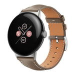 xDfind Flat Head Black Shark Fine Grain Leather Watch Band, For Google Pixel Watch 4 / 3 45mm, For Google Pixel Watch 4 / 3 / 2 / 1 41mm