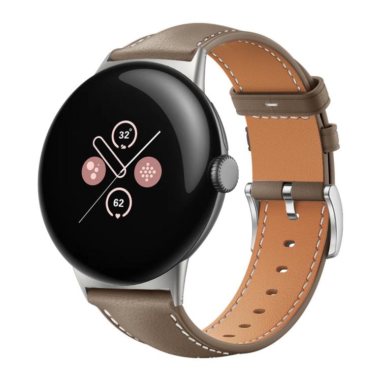 xDfind Flat Head Black Shark Fine Grain Leather Watch Band, For Google Pixel Watch 4 / 3 45mm, For Google Pixel Watch 4 / 3 / 2 / 1 41mm