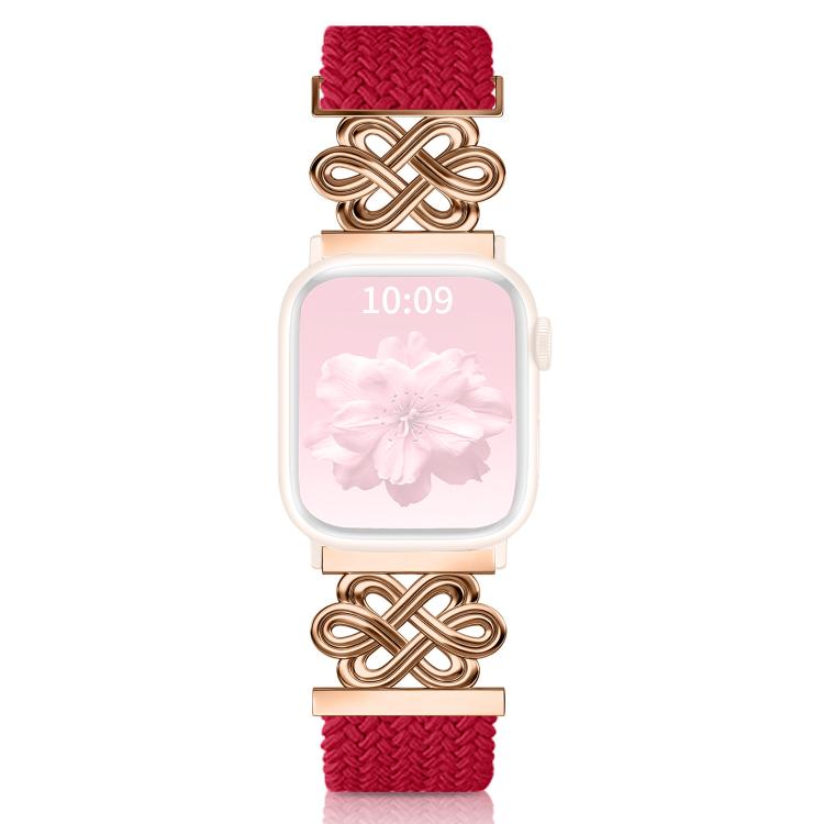 xDfind Chinese Knot Nylon Rainbow Braided Magnetic Buckle Watch Band, For Apple Watch 42 / 44 / 45 / 46 / 49mm, For Apple Watch 38 / 40 / 41 / S11 42mm