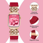 xDfind Chinese Knot Nylon Rainbow Braided Magnetic Buckle Watch Band, For Apple Watch 42 / 44 / 45 / 46 / 49mm, For Apple Watch 38 / 40 / 41 / S11 42mm