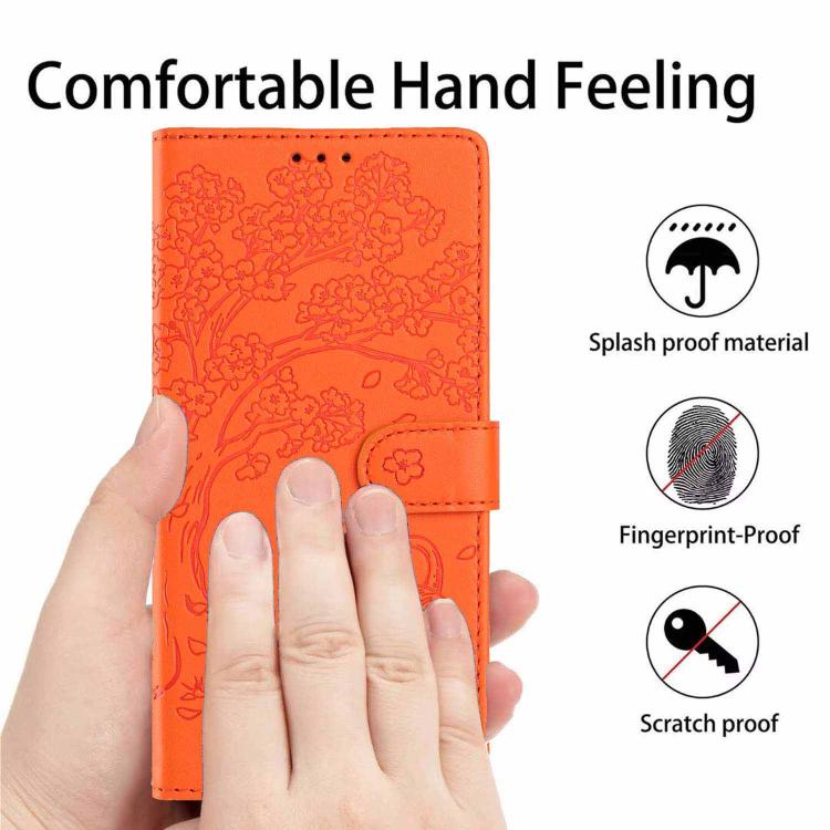 Tree Cat Embossed Flip Vegan Leather Phone Case, For iPhone 15, For iPhone 14 Plus, For iPhone 14, For iPhone 14 Pro, For iPhone 14 Pro Max, For iPhone 13 Pro Max