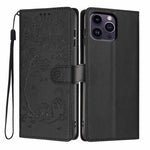 Tree Cat Embossed Flip Vegan Leather Phone Case, For iPhone 13 Pro, For iPhone 13, For iPhone 12 Pro Max, For iPhone 12 / 12 Pro, For iPhone 11 Pro Max, For iPhone 11