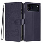 Tree Cat Embossed Flip Vegan Leather Phone Case, For iPhone 18 Pro, For iPhone 18 Pro Max, For iPhone 17e / 16e, For iPhone 17 Pro Max, For iPhone 17 Pro, For iPhone 17