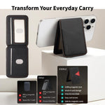 ESEBLE S2 Faux Leather Texture Magnetic RFID Mobile Phone Card Slots Holder