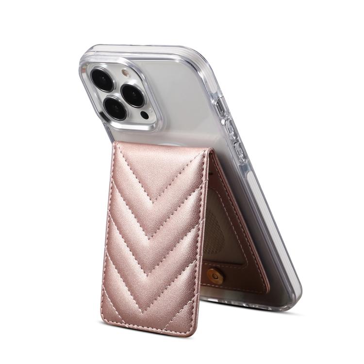 ESEBLE Adhesive Style Rhombic Texture Folding RFID Mobile Phone Card Slots Holder