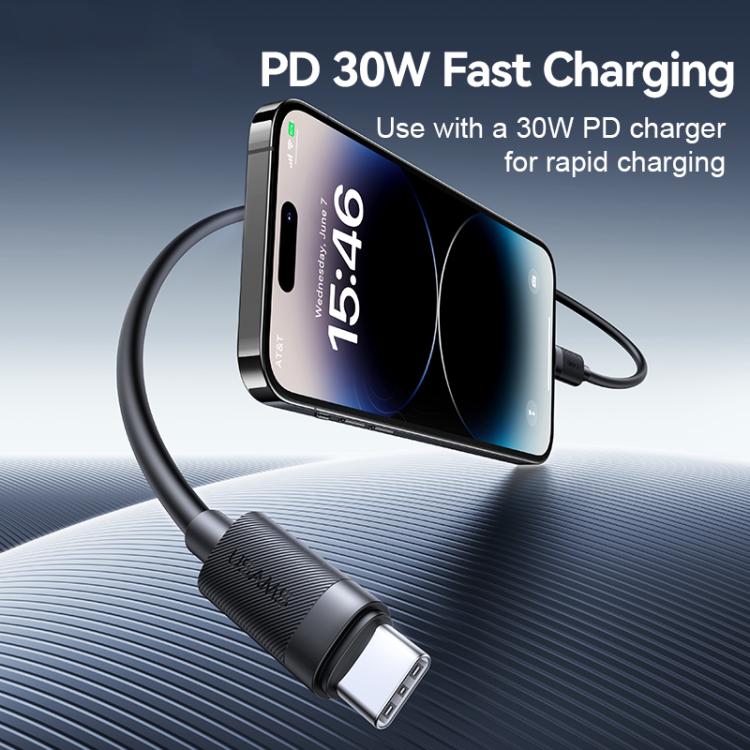 USAMS SJ781 U94 USB-C / Type-C to 8 Pin PD30W Fast Charging Data Cable, 1m