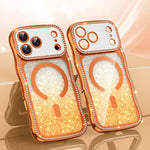 Wavy Frame Star Diamond Electroplate TPU Glitter Magnetic Phone Case, For iPhone 17 Pro Max, For iPhone 17 Pro, For iPhone 17, For iPhone 16 Pro Max, For iPhone 16 Pro, For iPhone 16
