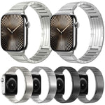 One Bead Folding Clasp Metal Titanium Alloy Watch Band, For Apple Watch 46mm / 49mm / 45mm / 44mm, For Apple Watch 42mm / 41mm / 40mm / 38mm