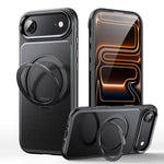 Leather Texture 360 Degrees Rotating Magnetic Holder Phone Case, For iPhone 17 Pro Max, For iPhone 17 Pro, For iPhone 17, For iPhone Air, For iPhone 16 Pro Max, For iPhone 16 Pro, For iPhone 16 Plus, For iPhone 16