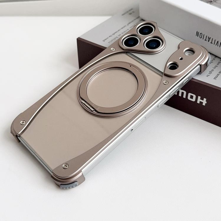 Weasel Original Color Metal Frameless 360 Rotation Holder Magnetic Phone Case, For iPhone 17 Pro Max, For iPhone 17 Pro