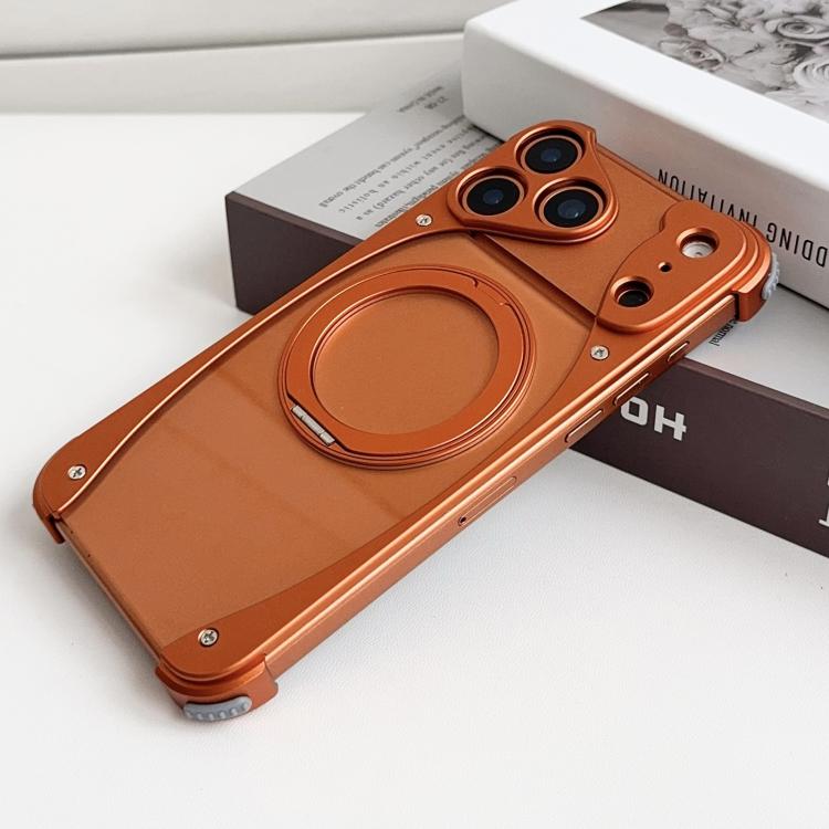 Weasel Original Color Metal Frameless 360 Rotation Holder Magnetic Phone Case, For iPhone 17 Pro Max, For iPhone 17 Pro