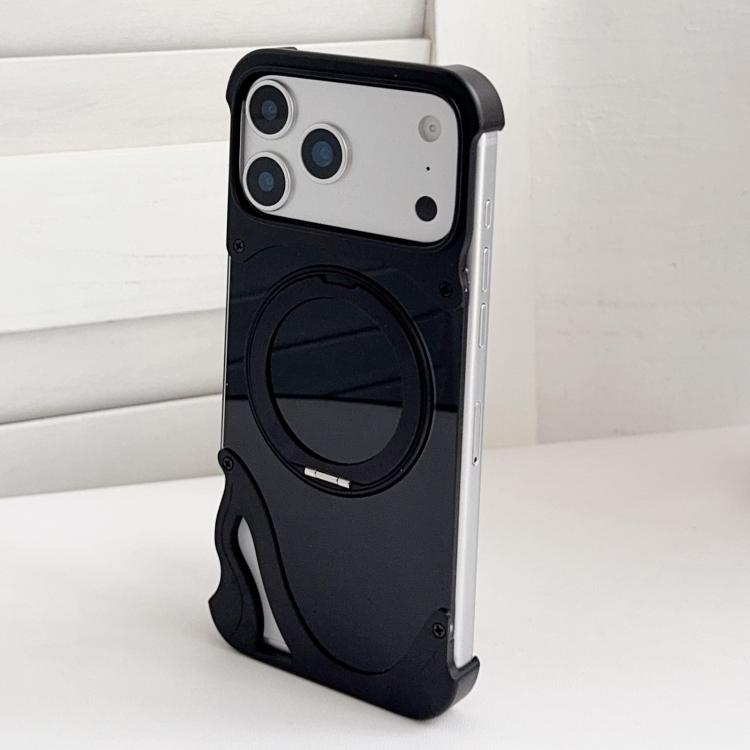 Dolphin Original Color Metal Frameless 360 Rotation Holder Magnetic Phone Case, For iPhone 17 Pro Max, For iPhone 17 Pro