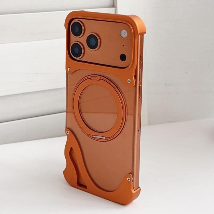 Dolphin Original Color Metal Frameless 360 Rotation Holder Magnetic Phone Case, For iPhone 17 Pro Max, For iPhone 17 Pro