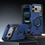 Hexagon Armor Magnetic Holder Weighing Scale Phone Case, For iPhone 17 Pro Max, For iPhone 17 Pro, For iPhone 17, For iPhone Air, For iPhone 16 Pro Max, For iPhone 16 Pro