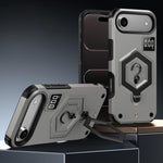 Hexagon Armor Magnetic Holder Weighing Scale Phone Case, For iPhone 17 Pro Max, For iPhone 17 Pro, For iPhone 17, For iPhone Air, For iPhone 16 Pro Max, For iPhone 16 Pro