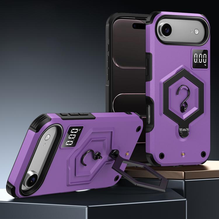 Hexagon Armor Magnetic Holder Weighing Scale Phone Case, For iPhone 17 Pro Max, For iPhone 17 Pro, For iPhone 17, For iPhone Air, For iPhone 16 Pro Max, For iPhone 16 Pro