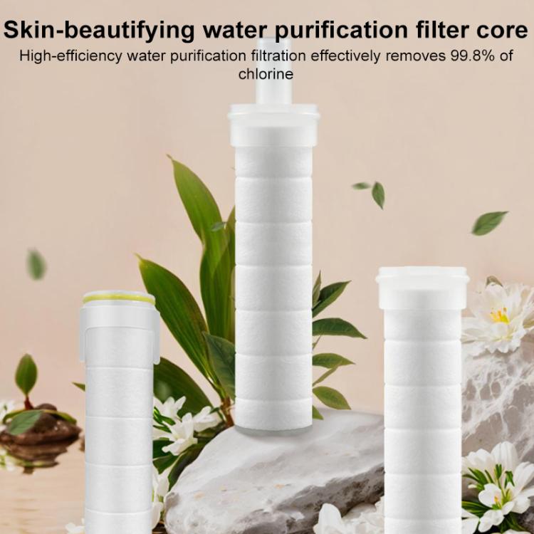 5pcs/Set Shower Head PP Cotton Skin Beautifying Water Filter Cartridge, 16.5 x 2.6cm