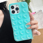 Love Heart Suction Cup Translucent Glitter Phone Case, For iPhone 14, For iPhone 14 Pro Max, For iPhone 13