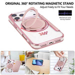 Ultra-thin Rotation Holder Magnetic Plating Vegan Leather Phone Case, For iPhone 18 Pro / 17 Pro, For iPhone 18 Pro Max / 17 Pro Max, For iPhone 17e / 16e, For iPhone 17, For iPhone Air, For iPhone 16 Pro Max