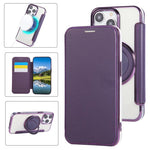 Ultra-thin Rotation Holder Magnetic Plating Vegan Leather Phone Case, For iPhone 16 Pro, For iPhone 16 Plus, For iPhone 16, For iPhone 15 Pro Max, For iPhone 15 Pro, For iPhone 15 Plus / 14 Plus