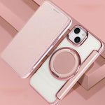 Ultra-thin Rotation Holder Magnetic Plating Vegan Leather Phone Case, For iPhone 15, For iPhone 14 / 13, For iPhone 14 Pro, For iPhone 14 Pro Max, For iPhone 13 Pro Max, For iPhone 13 Pro