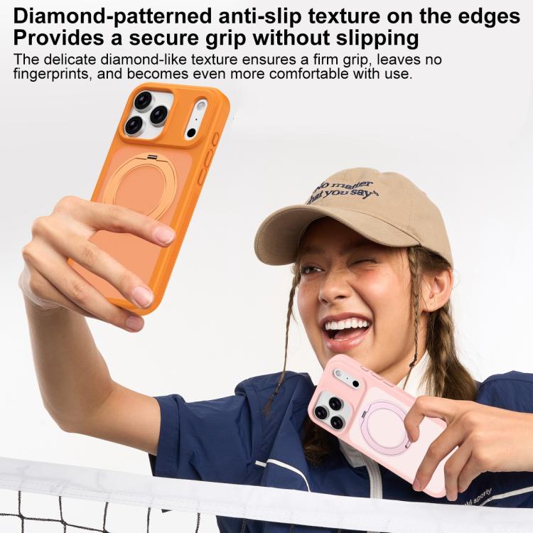 Skin-friendly Anti-Stain Rotating Holder Magnetic Armor Phone Case, For iPhone 17 Pro Max, For iPhone 17 Pro
