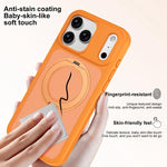 Skin-friendly Anti-Stain Rotating Holder Magnetic Armor Phone Case, For iPhone 17 Pro Max, For iPhone 17 Pro
