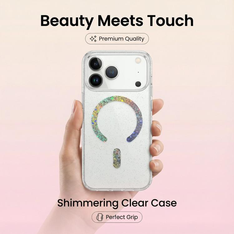 Glitter Magnetic TPU Phone Case, For iPhone 17 Pro Max, For iPhone 17 Pro