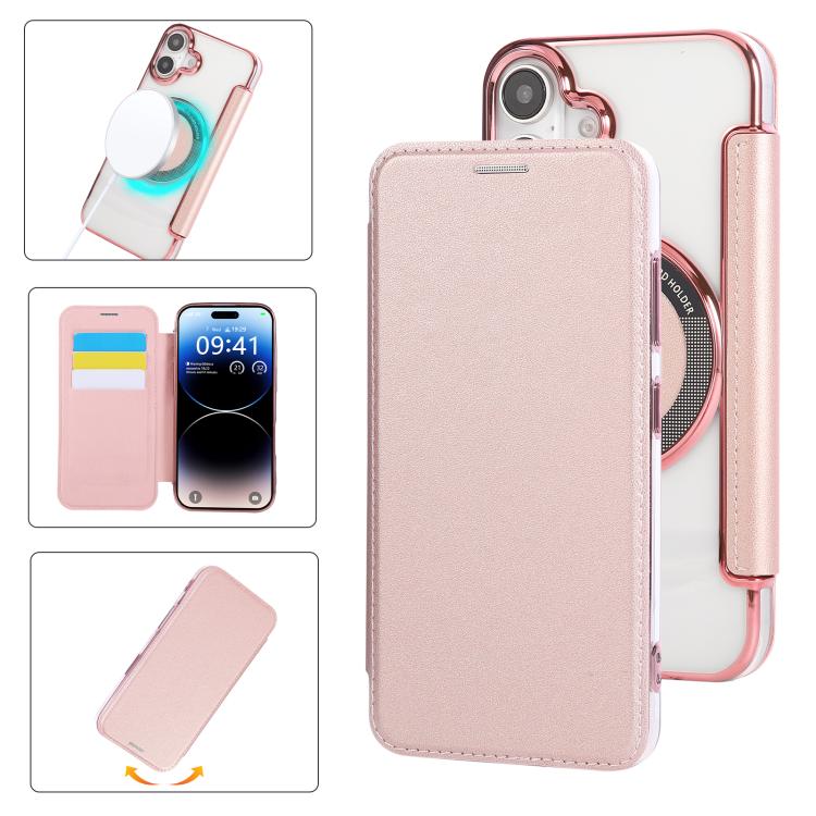 Ultra-thin Magnetic Plating Vegan Leather Phone Case, For iPhone 17 Pro Max, For iPhone 17 Pro, For iPhone 17, For iPhone Air, For iPhone 16e, For iPhone 16 Pro Max