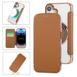 Ultra-thin Magnetic Plating Vegan Leather Phone Case, For iPhone 17 Pro Max, For iPhone 17 Pro, For iPhone 17, For iPhone Air, For iPhone 16e, For iPhone 16 Pro Max