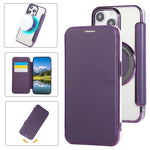 Ultra-thin Magnetic Plating Vegan Leather Phone Case, For iPhone 16 Pro, For iPhone 16 Plus, For iPhone 16, For iPhone 15 Pro Max, For iPhone 15 Pro, For iPhone 15 Plus / 14 Plus