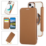 Ultra-thin Magnetic Plating Vegan Leather Phone Case, For iPhone 15, For iPhone 14 / 13, For iPhone 14 Pro, For iPhone 14 Pro Max, For iPhone 13 Pro Max, For iPhone 13 Pro